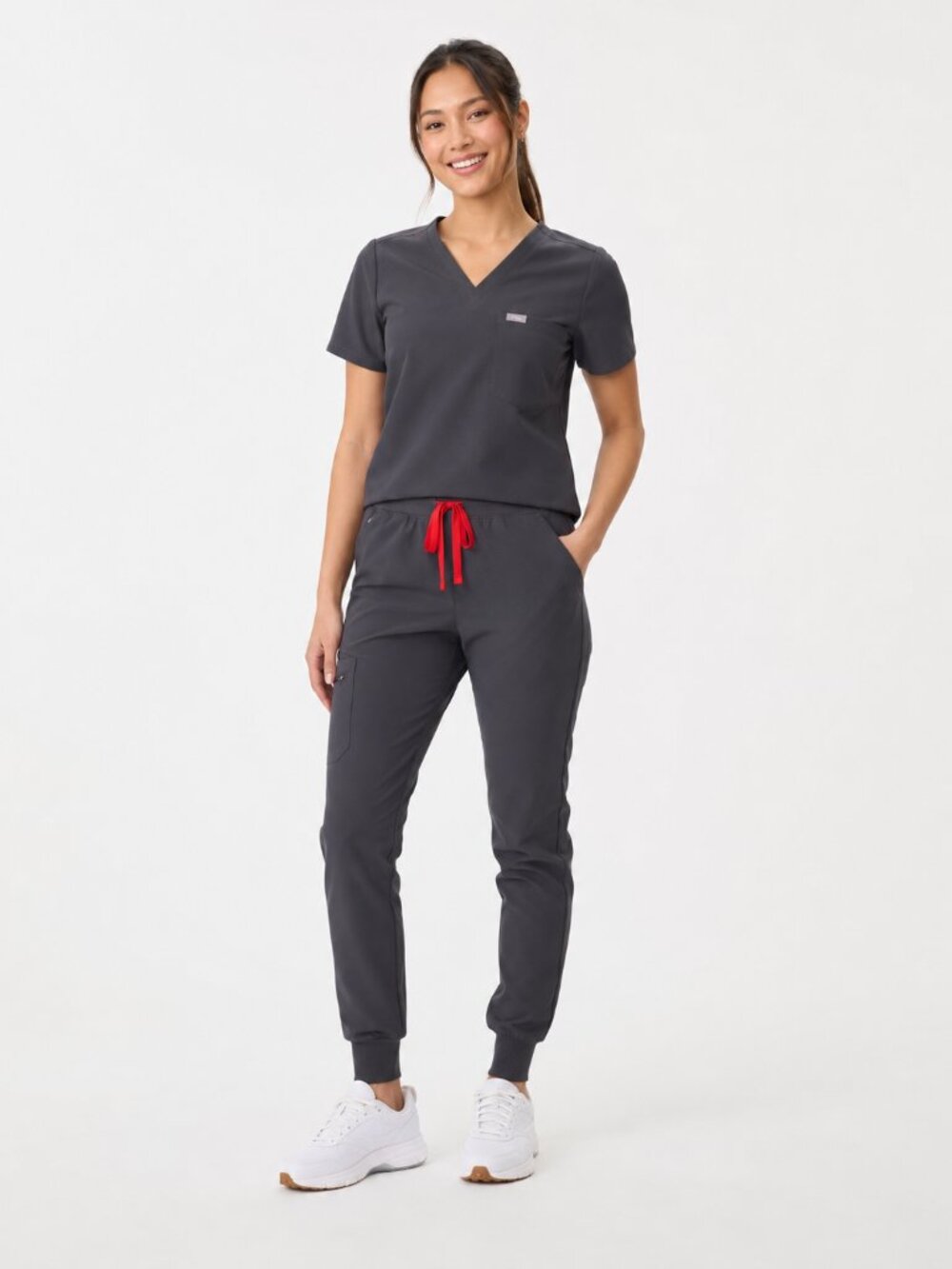 FIGS Zamora Grey Jogger Scrub Pants Small Slim Cargo Medical Uniform Sz S